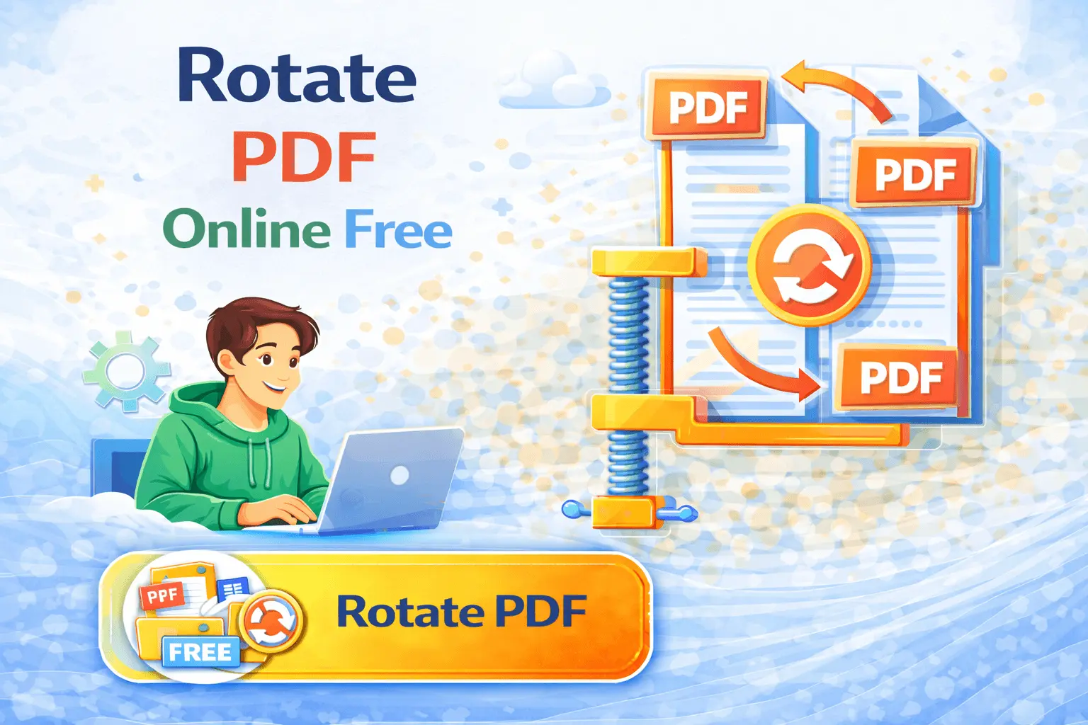 Rotate PDF online free – fix sideways PDF pages without losing quality